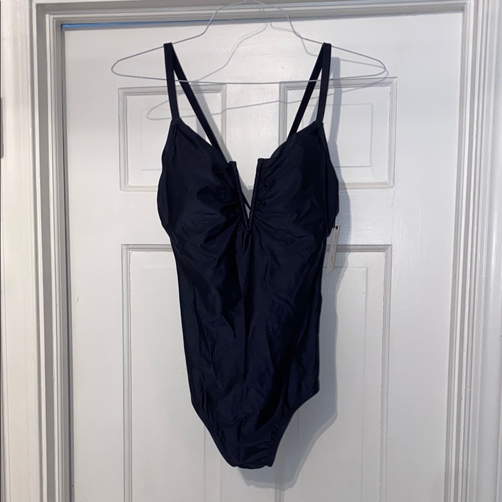 Shade & Shore Gray Classic One Piece Swimsuit size 16 nwt